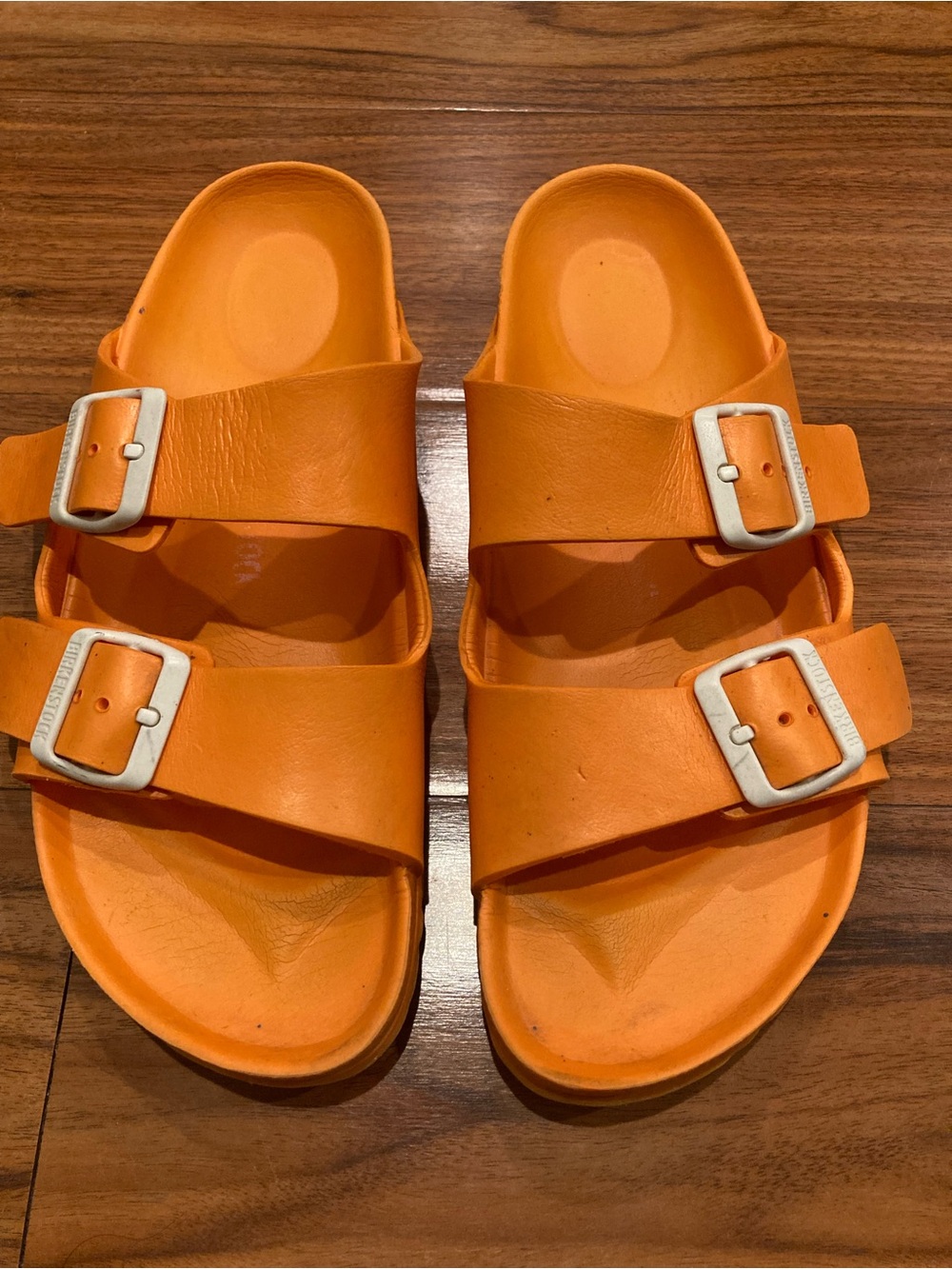 BIRKENSTOCK Arizona orange EVA Slides BIRKS Sandals Size 40/L9/M7